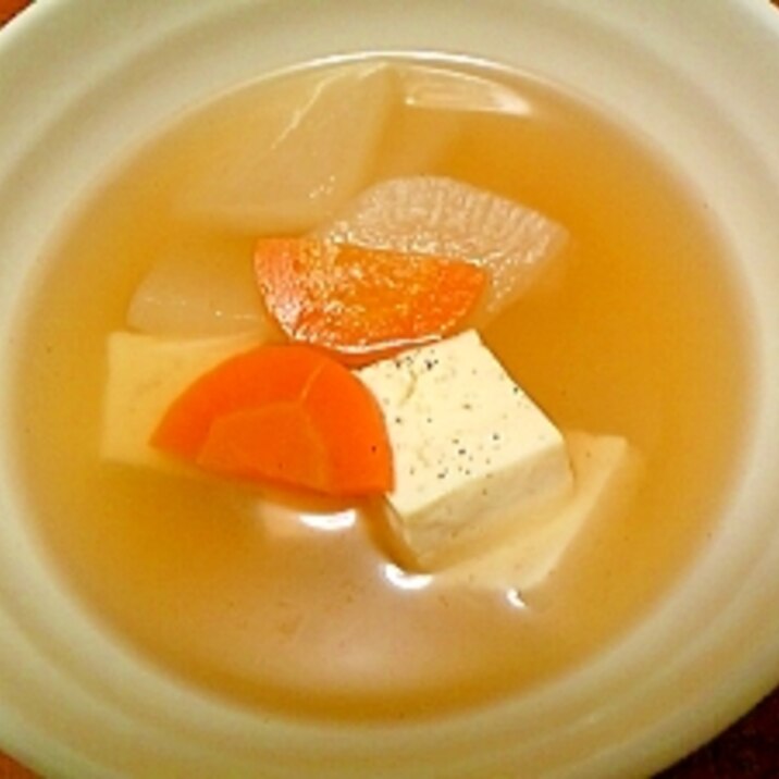 簡単♪大根・豆腐・人参のスープ